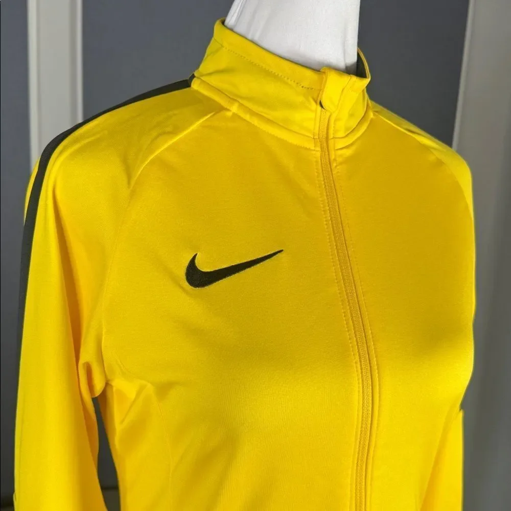 Nike Women’s Dri-Fit Training Sport Jacket Full Zip Yellow Zip Pockets XS NWT